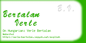 bertalan verle business card